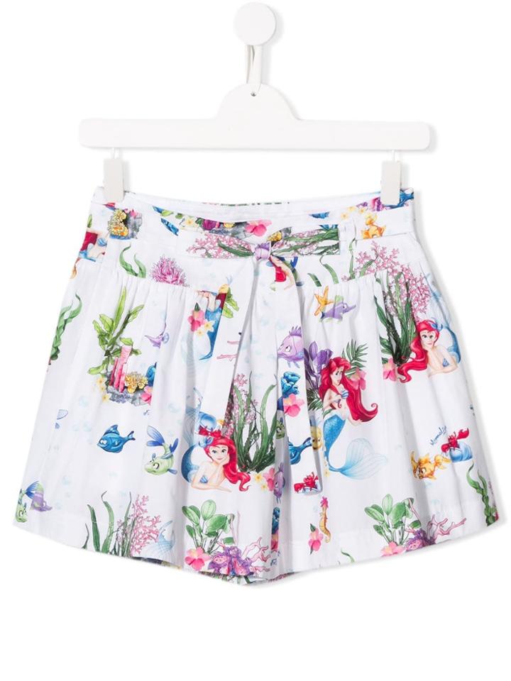 Monnalisa Teen The Little Mermaid Shorts - White