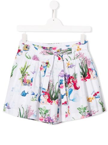 Monnalisa Teen The Little Mermaid Shorts - White