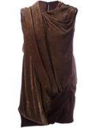 Rick Owens Draped Effect Sleeveless Top - Brown