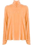Forte Forte Turtleneck Velvet Blouse - Yellow & Orange