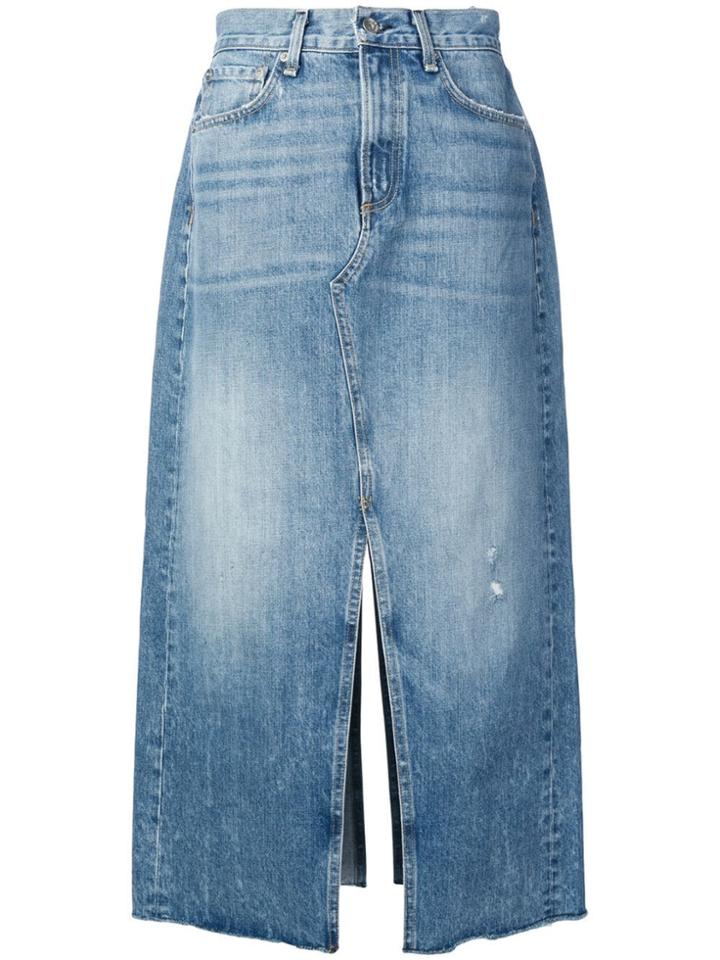 Rag & Bone Mid-length Denim Skirt - Blue