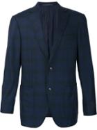 Pal Zileri Single Breasted Plaid Blazer, Men's, Size: 46, Blue, Wool