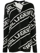 Karl Lagerfeld Zip Logo Cardigan - Black