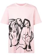 Oamc Woman Print T-shirt, Men's, Size: Large, Pink/purple, Cotton