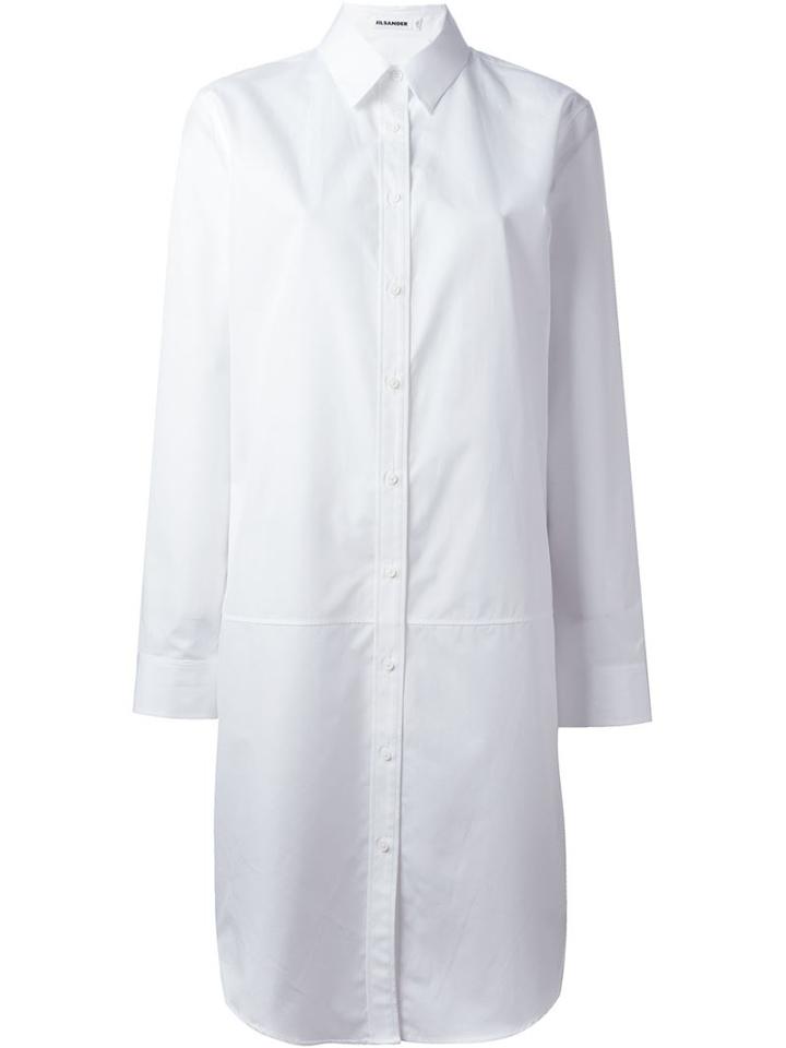 Jil Sander Cut Out Shoulder Shirt Dress