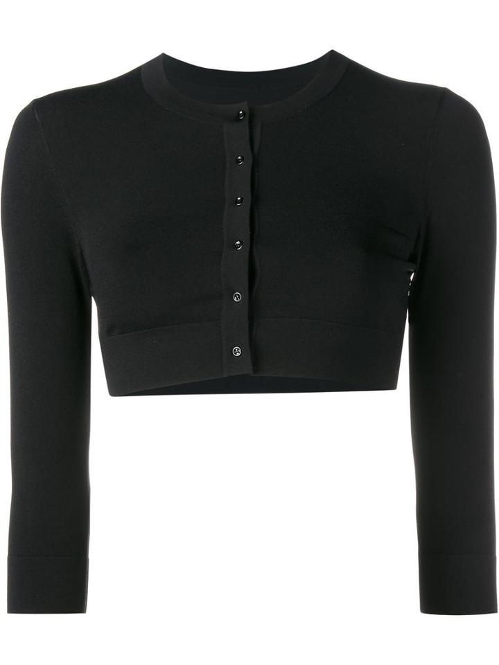 Alaïa Cropped Cardigan, Women's, Size: 38, Black, Viscose/polyester