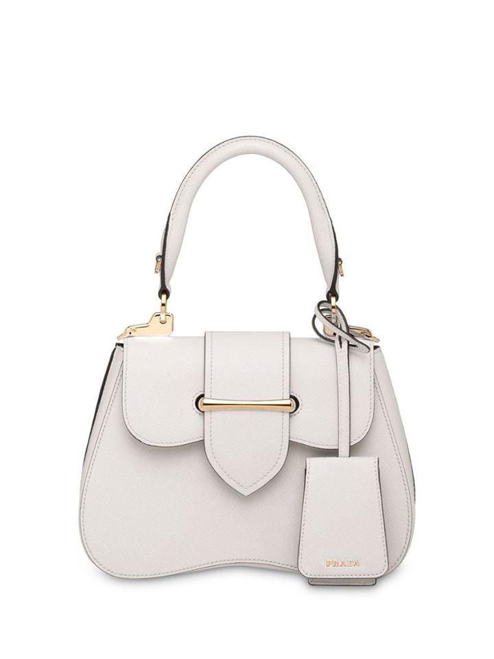 Prada Sidonie Saffiano Leather Bag - White