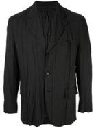 Comme Des Garçons Vintage Crinkled Pinstripe Blazer - Grey