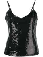 Rta Sequinned Open Back Cami - Black