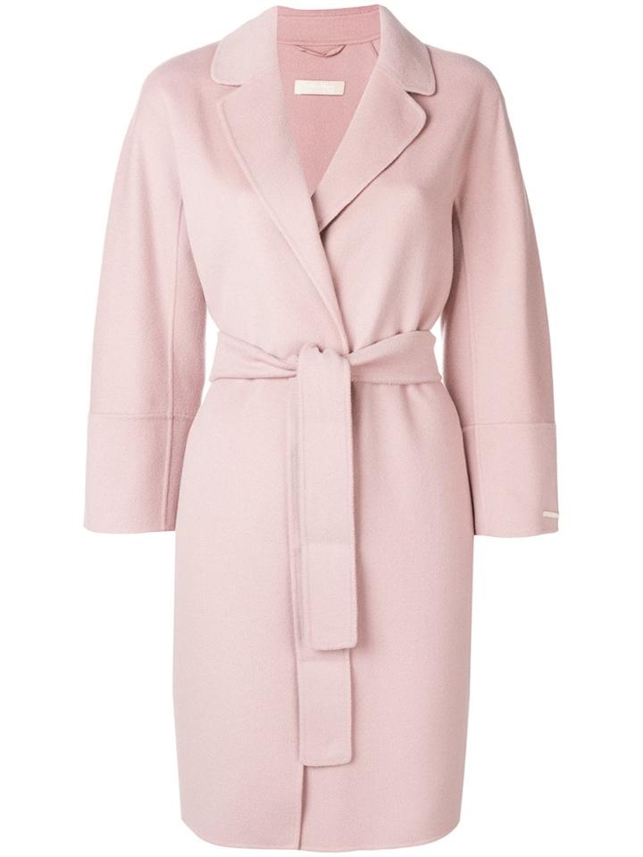 's Max Mara Belted Wrap Coat - Pink & Purple