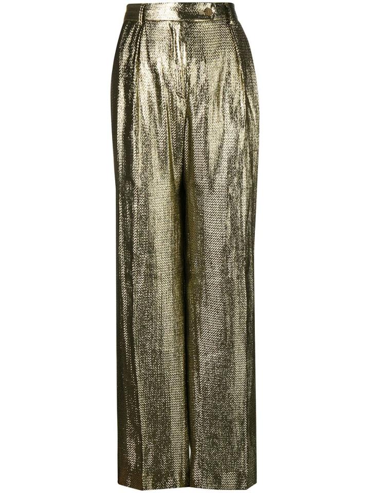 Alberta Ferretti High-waisted Trousers - Metallic