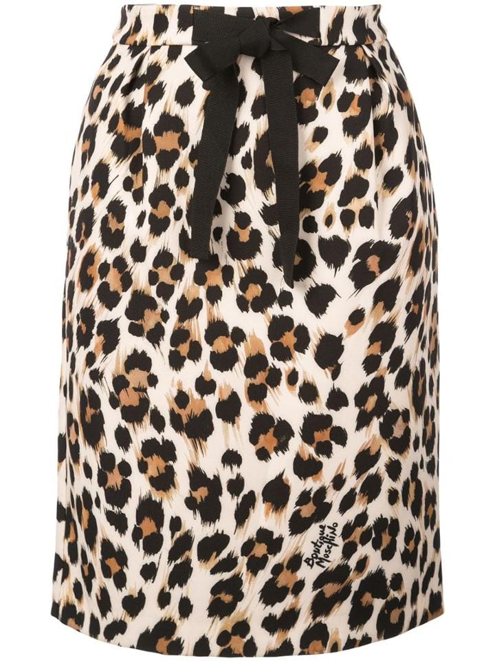Boutique Moschino Leopard Print Skirt - Brown