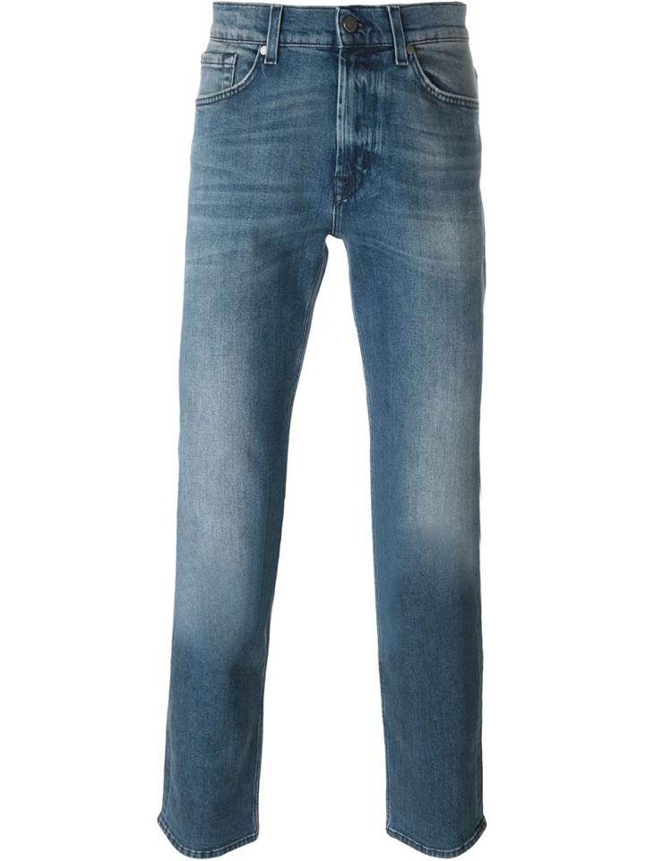 7 For All Mankind Stonewashed Jeans, Men's, Size: 32, Blue, Cotton/polyester/spandex/elastane