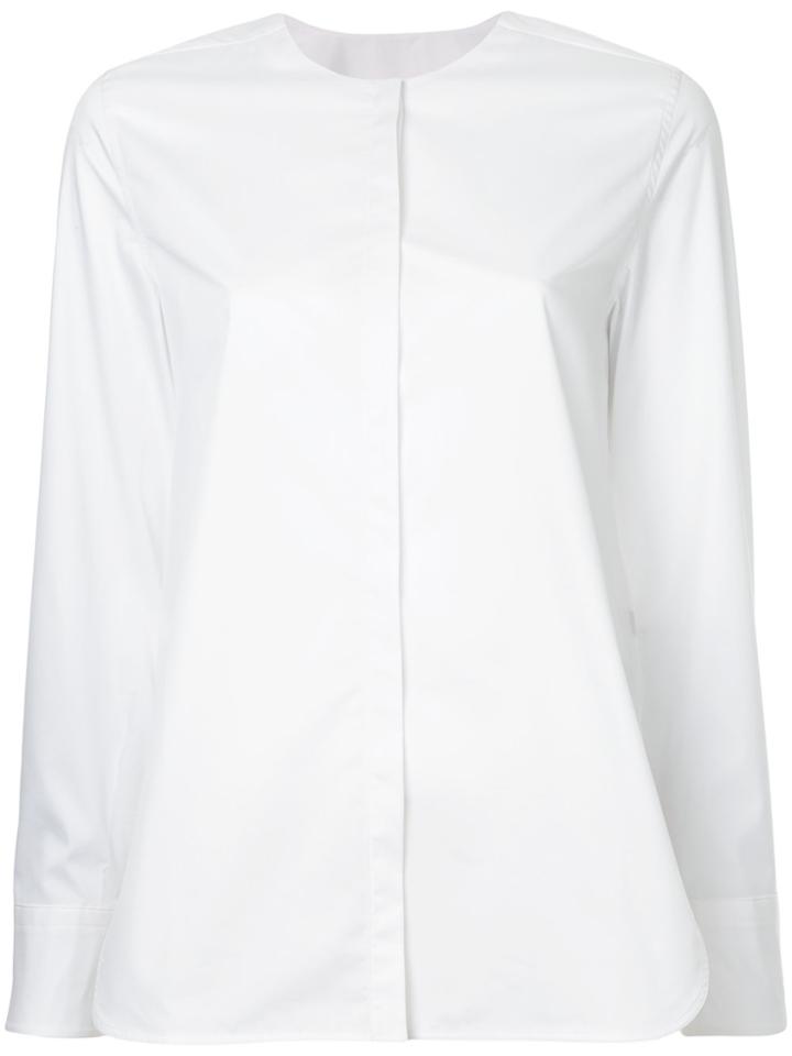 Des Prés Concealed Long Sleeved Shirt - White