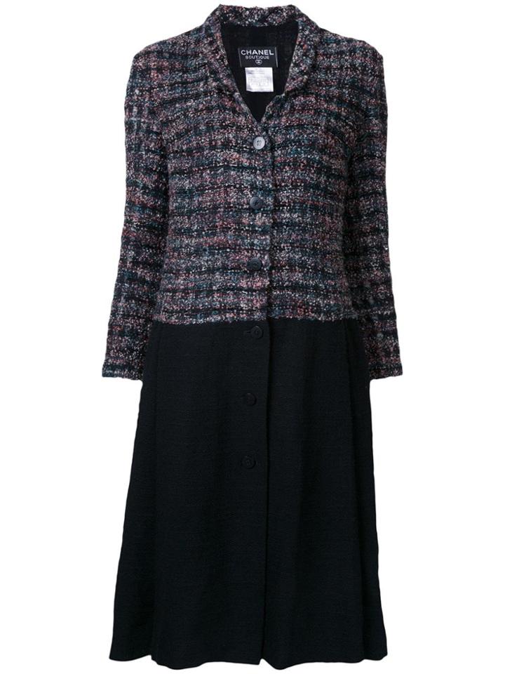 Chanel Vintage Contrast Panel Coat - Multicolour