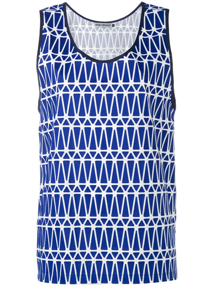 Issey Miyake Men - Printed Jersey Tank Top - Women - Cotton/polyester/lyocell - 2, Blue, Cotton/polyester/lyocell
