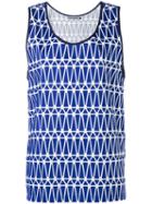 Issey Miyake Men - Printed Jersey Tank Top - Women - Cotton/polyester/lyocell - 2, Blue, Cotton/polyester/lyocell