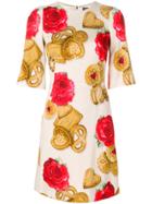 Dolce & Gabbana Rose Biscuit Printed Dress - Nude & Neutrals