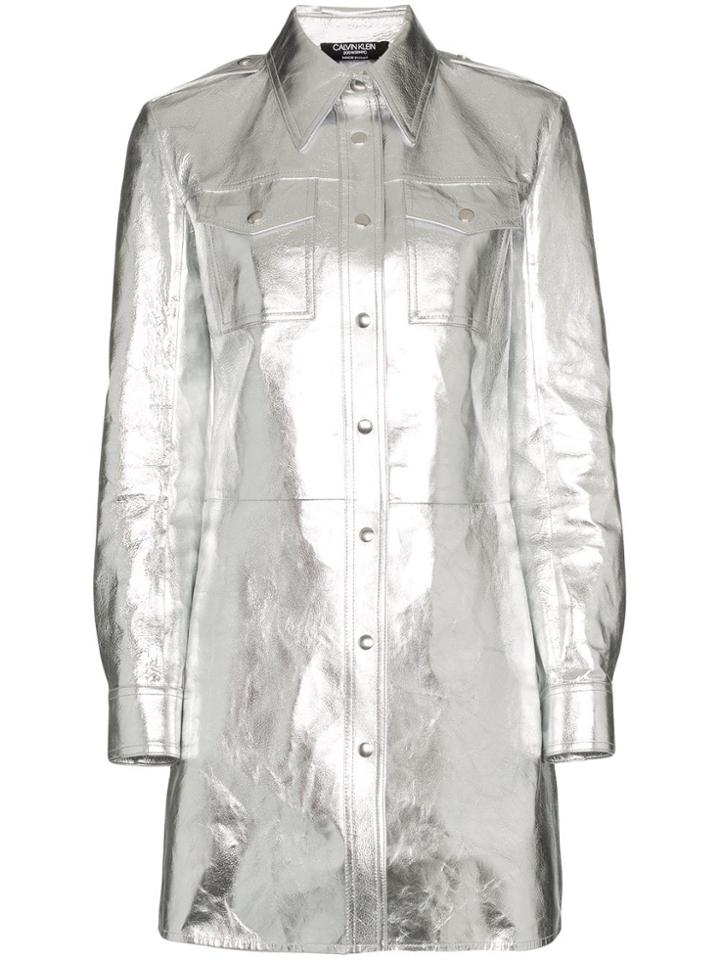 Calvin Klein 205w39nyc Metallic Shirt Mini-dress