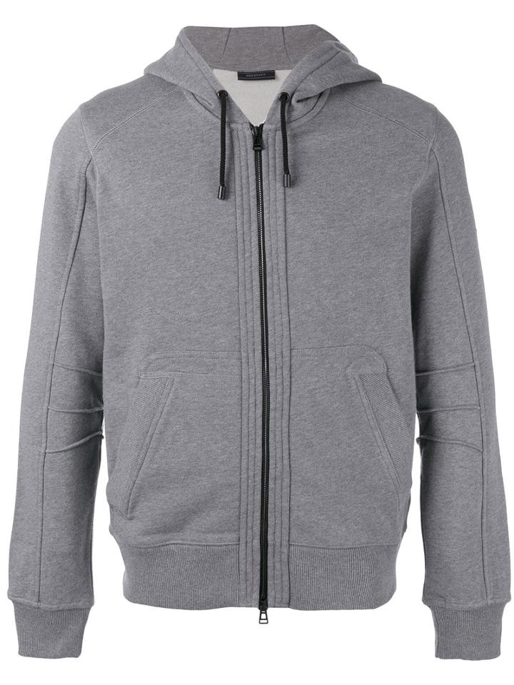 Belstaff Zip-front Hooded Sweatshirt, Men's, Size: Small, Grey, Cotton