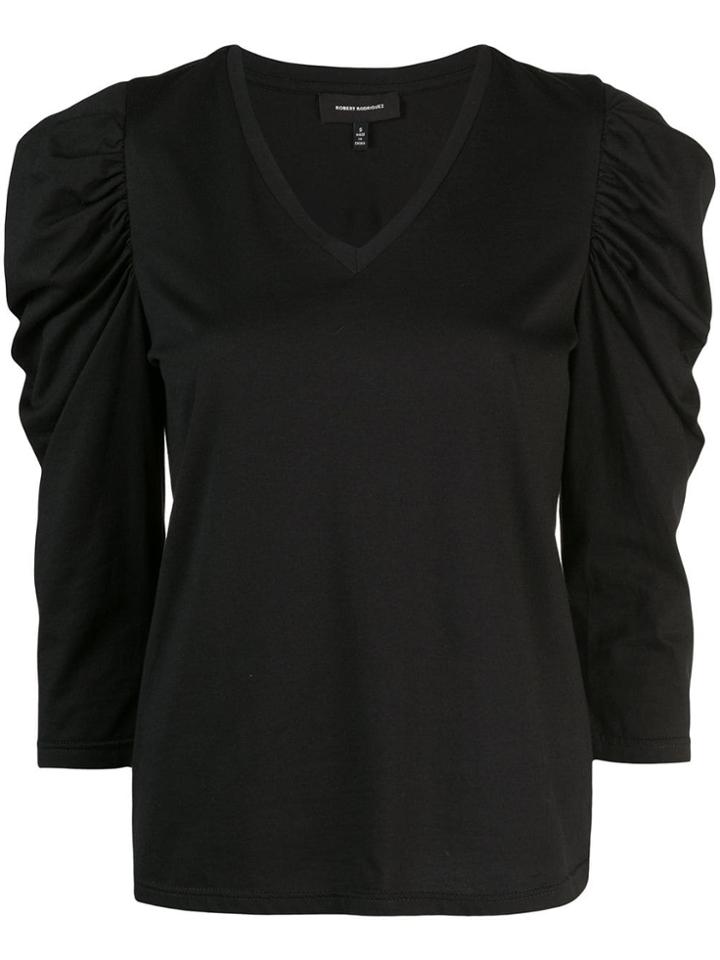 Robert Rodriguez Studio Jolie Crinkled Sleeves T-shirt - Black