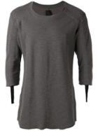 Thom Krom Strap Detail T-shirt, Men's, Size: Medium, Grey, Cotton