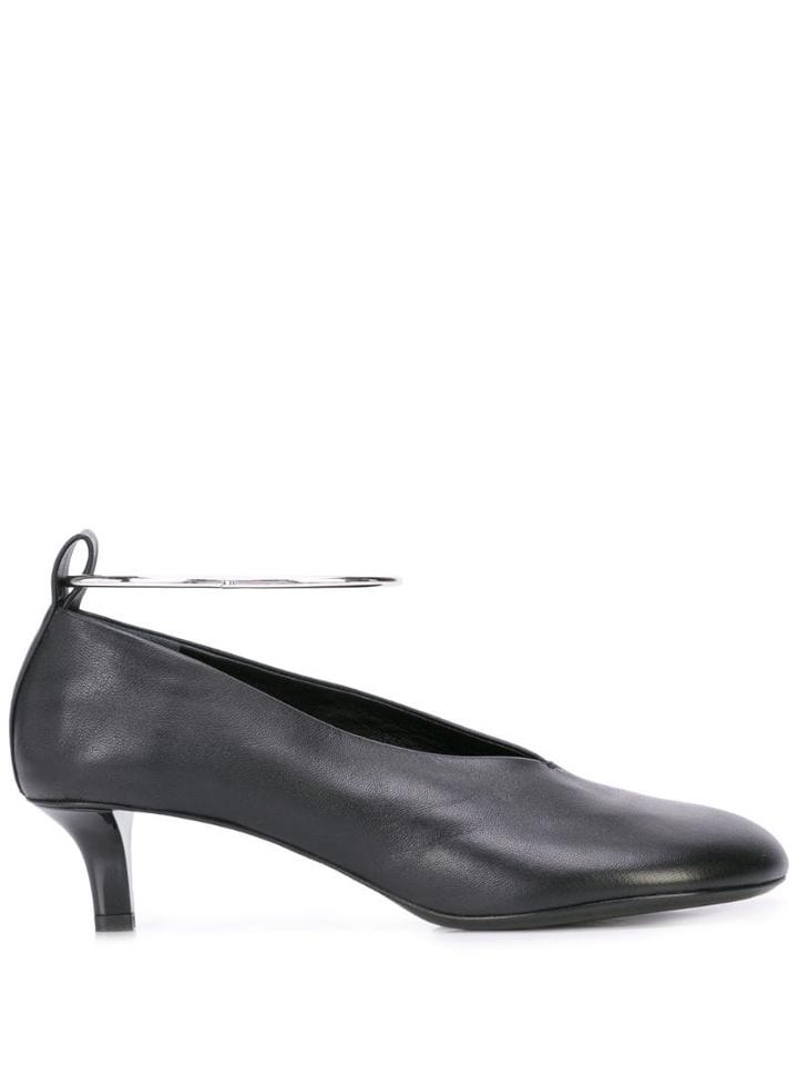 Jil Sander Metallic Anklet Pumps - Black
