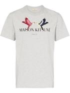 Maison Kitsuné Embroidered Birds Logo T-shirt - Grey