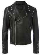 Diesel Black Gold Studded Trim Jacket, Men's, Size: 48, Calf Leather/rayon