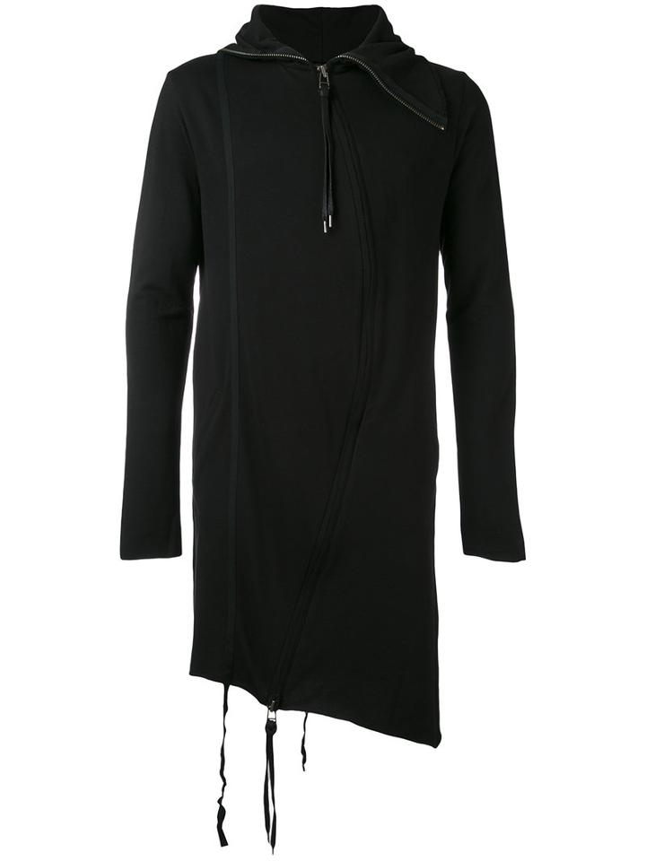 Army Of Me - Asymmetric Hooded Coat - Men - Cotton - L, Black, Cotton