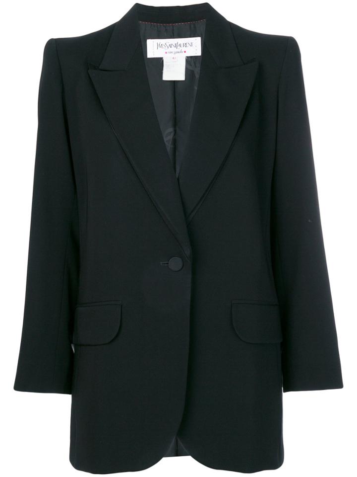 Yves Saint Laurent Vintage Peaked Lapels Blazer - Black