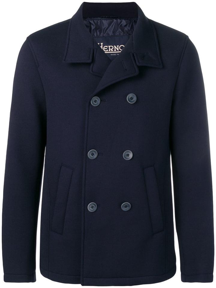 Herno Double-breasted Coat - Blue