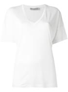 Vince Short Sleeved V-neck T-shirt, Women's, Size: Small, White, Viscose