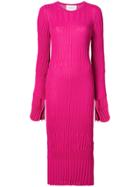 Carolina Herrera Fitted Knit Dress - Pink & Purple