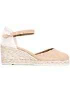 Castañer Wedge Pumps, Women's, Size: 38, Nude/neutrals, Cotton/leather/rubber