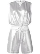No Ka' Oi Metallic Short Jumpsuit - Silver