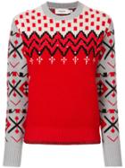 Coach Patterned Jumper - Red
