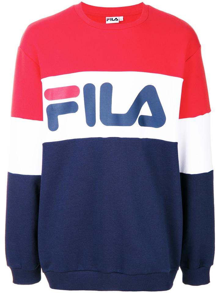 Fila Logo Print Sweatshirt - Red