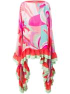 Emilio Pucci Ruffled Acapulco Print Beach Kaftan - Pink