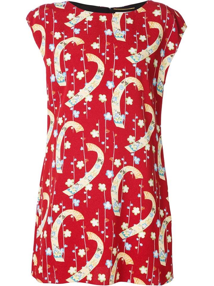 Saint Laurent Kimono Print Shift Dress