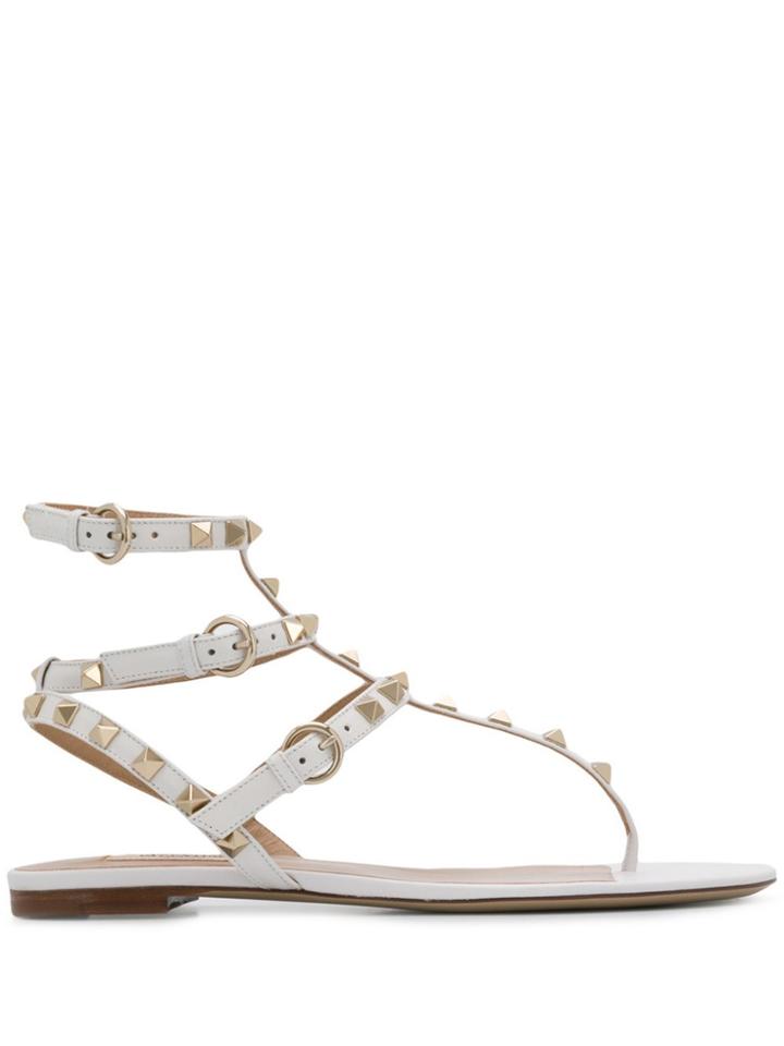 Valentino Valentino Garavani Rockstud Flat Sandals - White