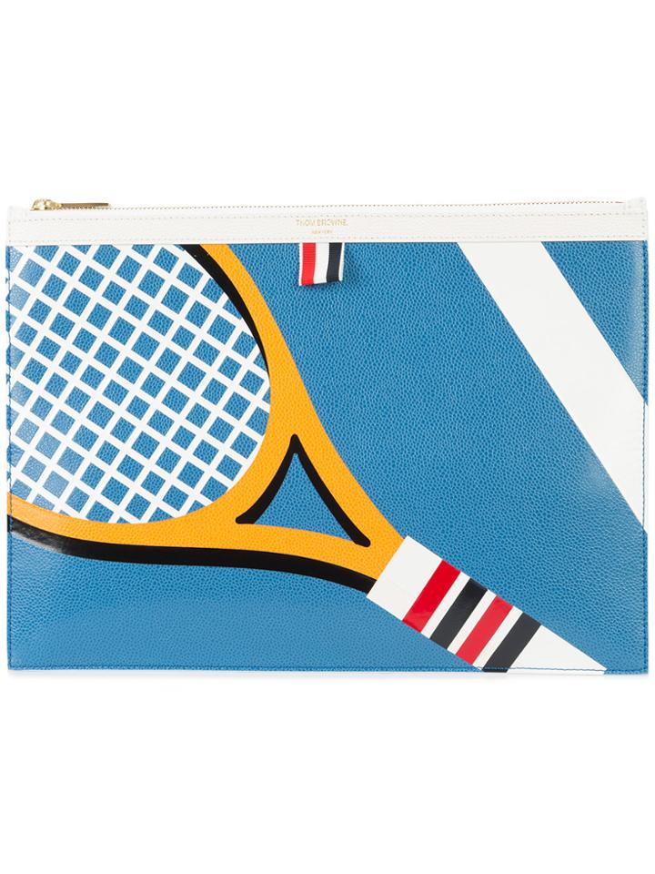 Thom Browne Tennis Document Clutch - Blue
