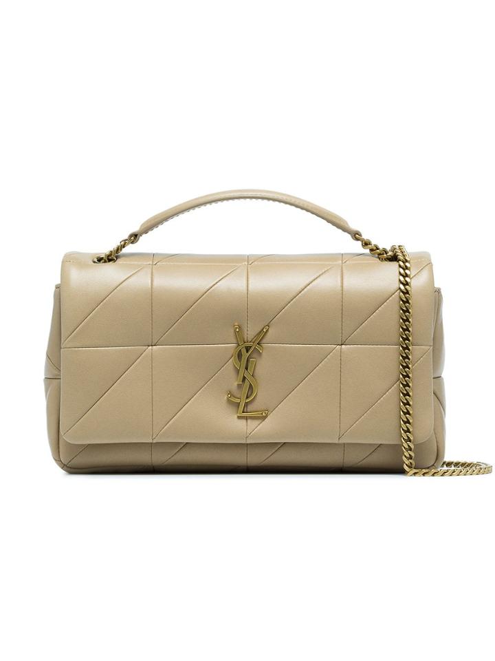 Saint Laurent Nude Jamie Patchwork Leather Shoulder Bag - Neutrals