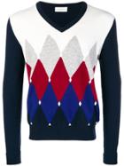 Ballantyne Colour Contrast V-neck Sweater - Black