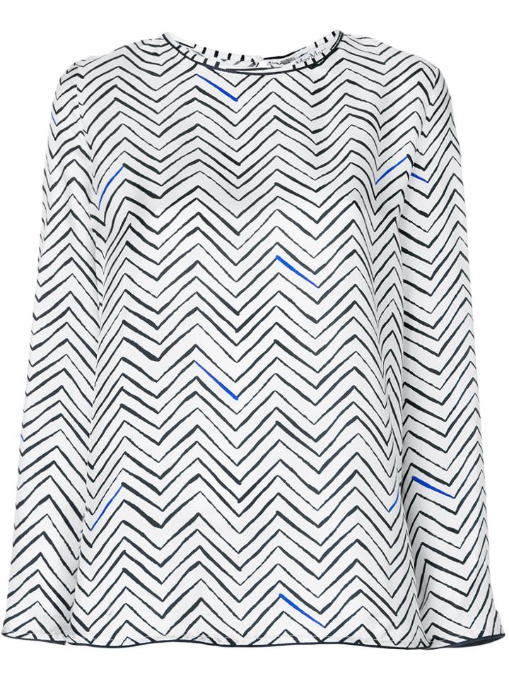 Max Mara Zigzag Print Blouse - White