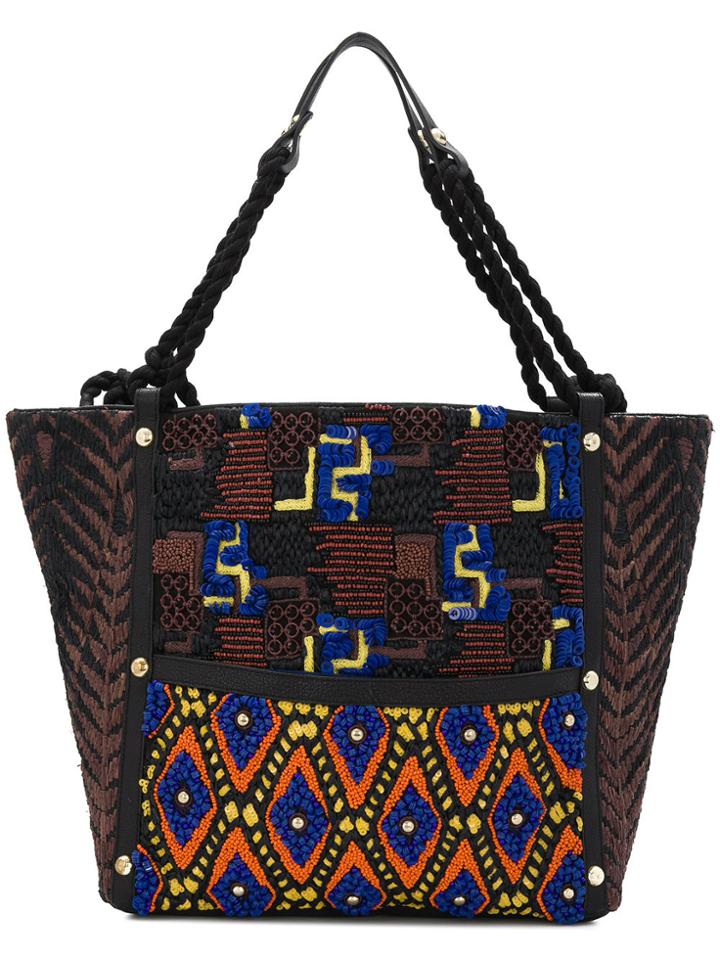 Jamin Puech Beaded Details Tote - Multicolour