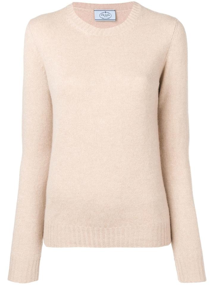Prada Cut-out Detail Jumper - Neutrals