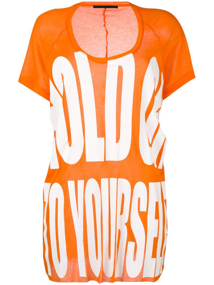 Haider Ackermann - Printed T-shirt - Women - Cotton/nylon/viscose - Xs, Yellow/orange, Cotton/nylon/viscose
