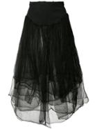 Marc Le Bihan - Distressed Tulle Skirt - Women - Silk/elastodiene/polyester - 38, Black, Silk/elastodiene/polyester