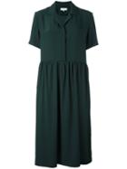 Carven Midi Shirt Dress, Women's, Size: 42, Green, Polyester